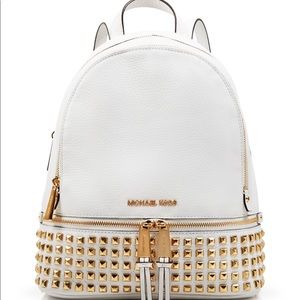 Michael Kors “rhea” studded white backpack